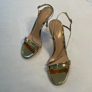 Gianvito Rossi Manhattan Gold Patent Leather Sandals 85